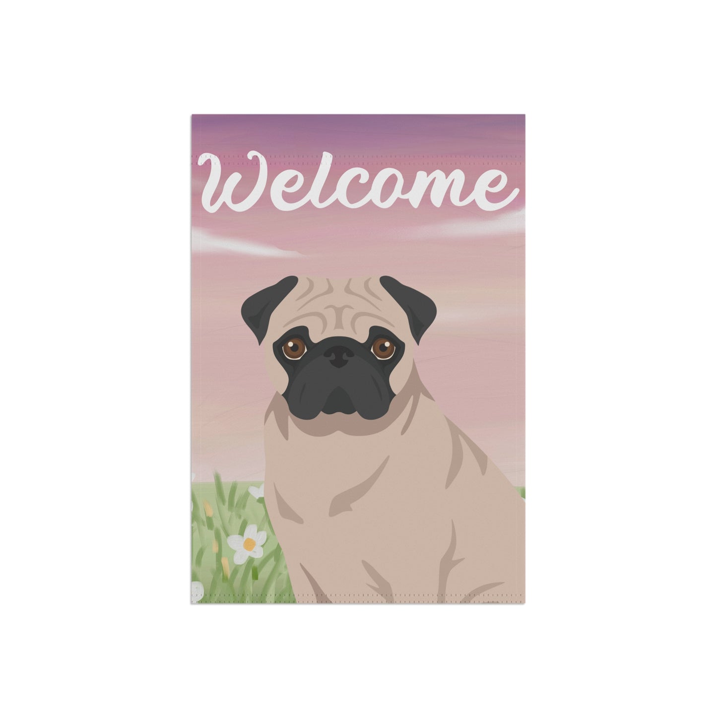 Pug Welcome Garden Flag 12x18