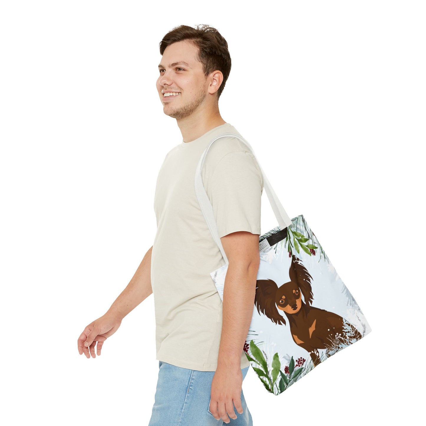 Russian Toy Terrier Dog Christmas Holiday Tote Bag 16x16