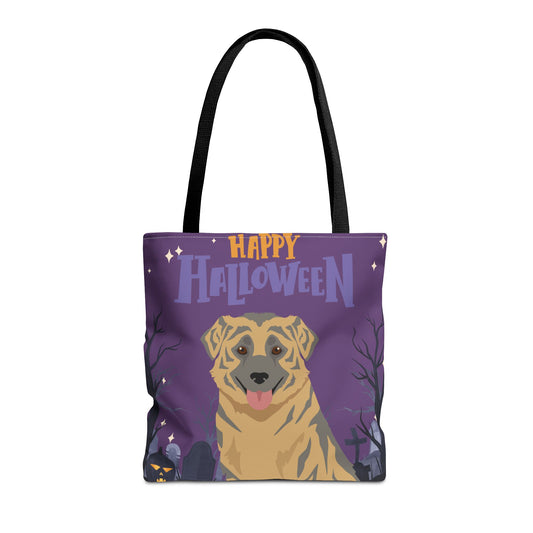 Aidi Dog Happy Halloween Tote Bag 16x16