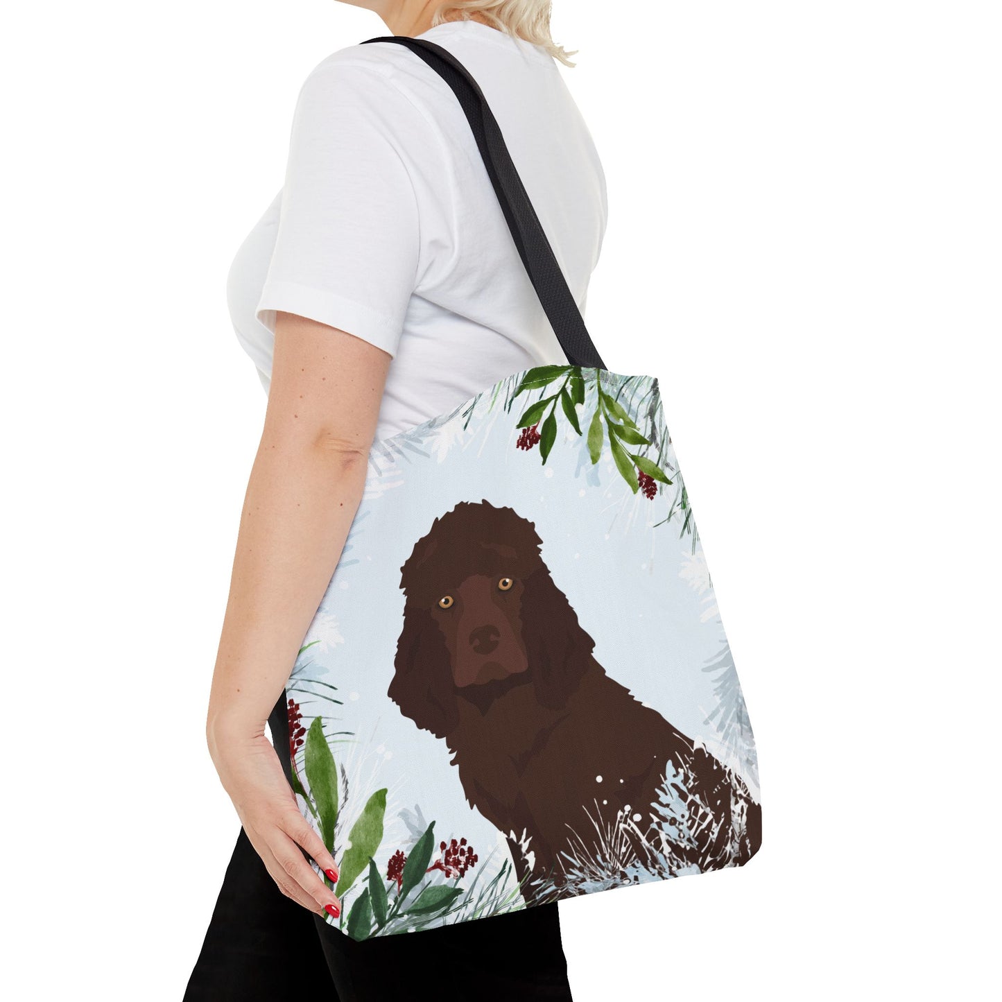 Irish Water Spaniel Dog Christmas Holiday Tote Bag 16x16