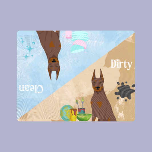 Doberman Pinscher Dog Clean & Dirty Fridge Magnet Set 3 Pack