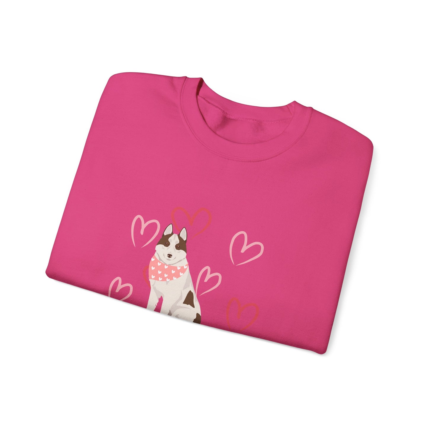Siberian Husky Dog Valentines Day Unisex Heavy Blend Crewneck Sweatshirt
