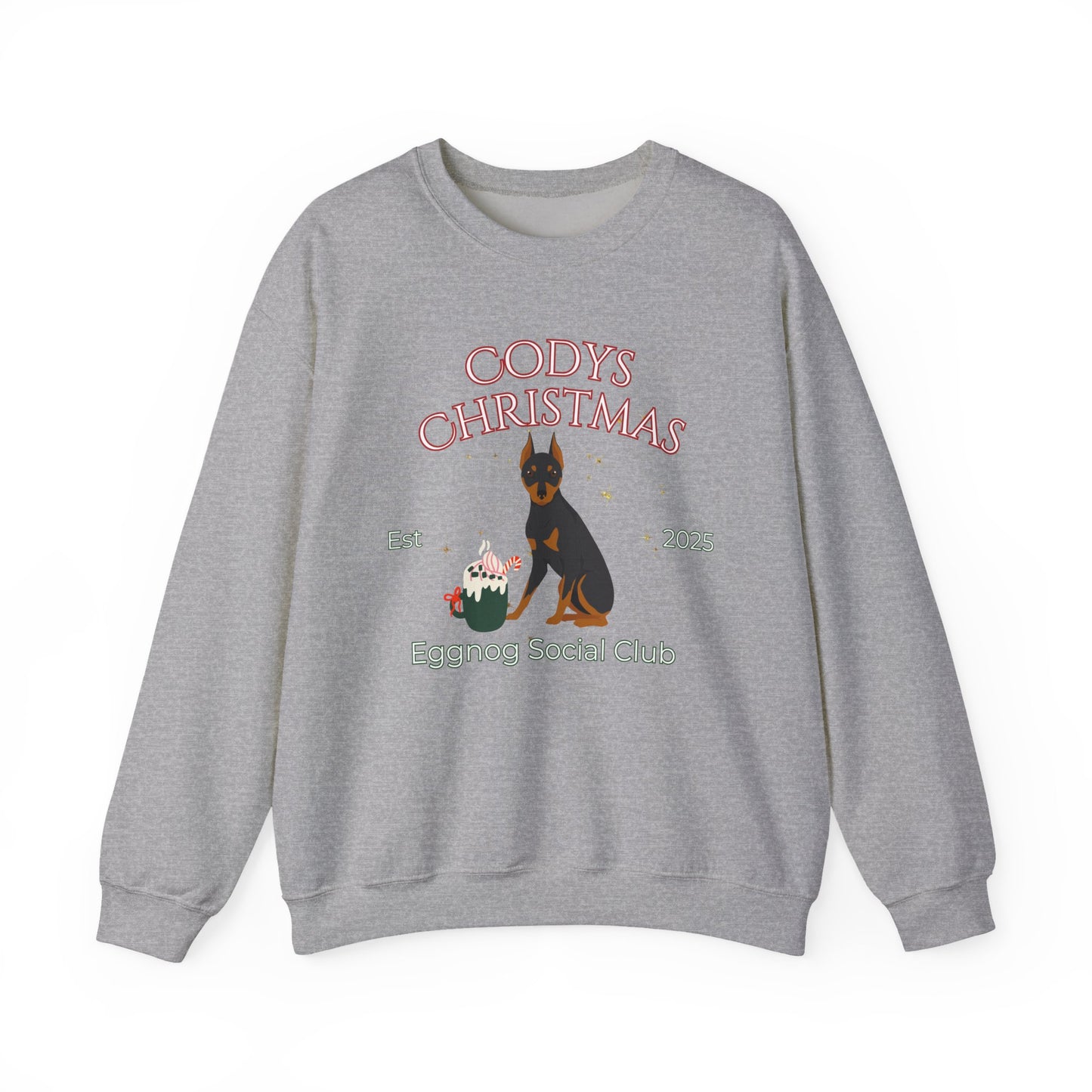 Miniature Pinscher Dog Christmas Social Club Unisex Heavy Blend Crewneck Sweatshirt Custom Name