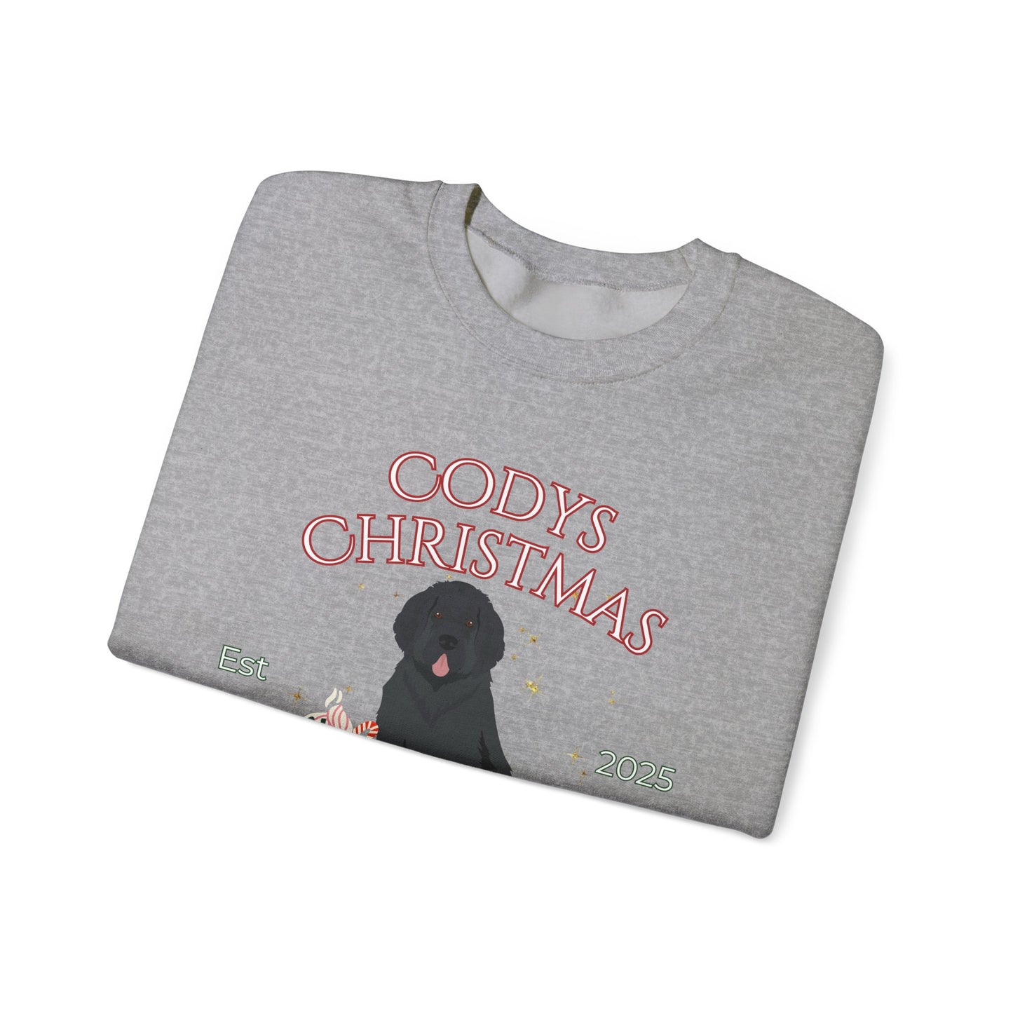 Newfoundland Dog Christmas Social Club Unisex Heavy Blend Crewneck Sweatshirt Custom Name
