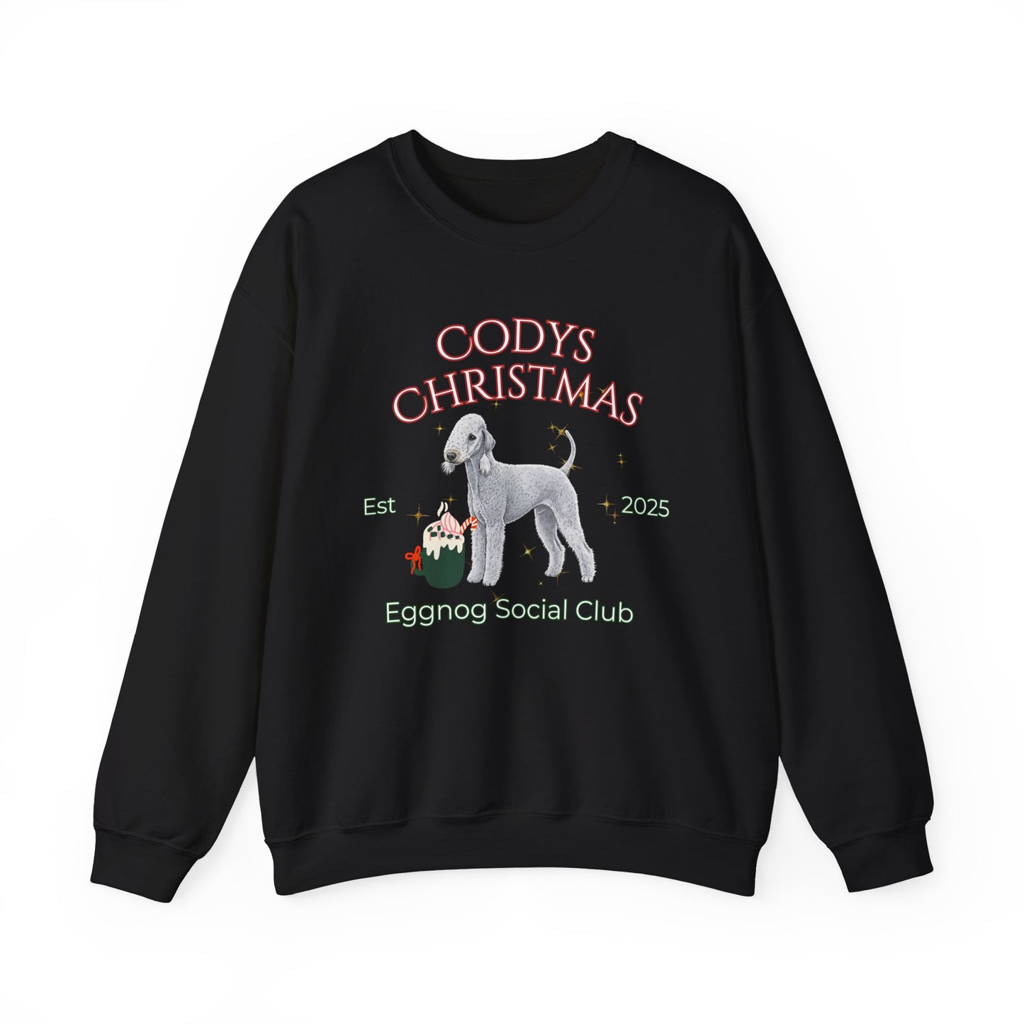 Bedlington Terrier Dog Christmas Social Club Unisex Heavy Blend Crewneck Sweatshirt Custom Name