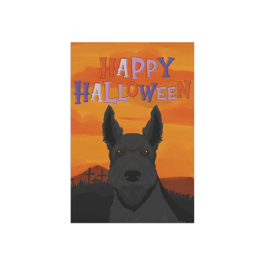 Scottish Terrier Dog Halloween Garden Flag