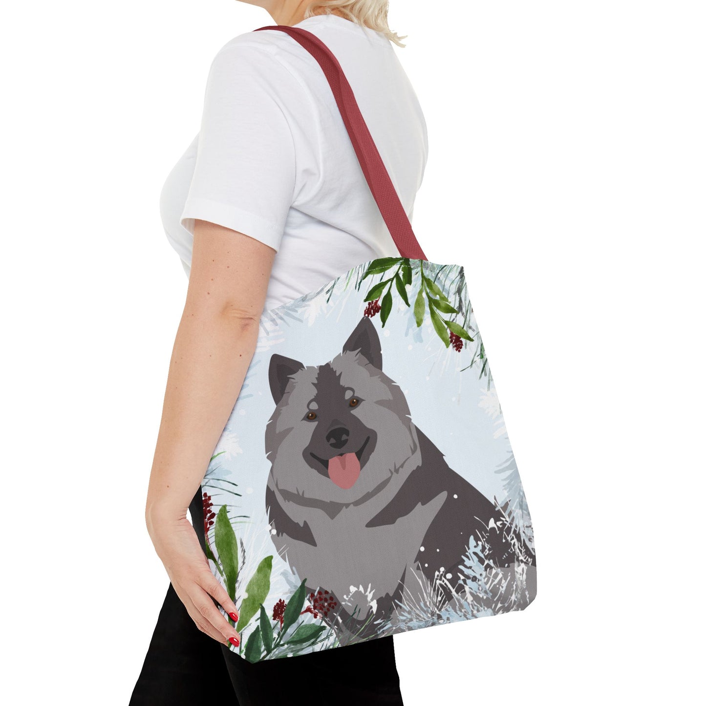 Keeshond Dog Christmas Holiday Tote Bag 16x16