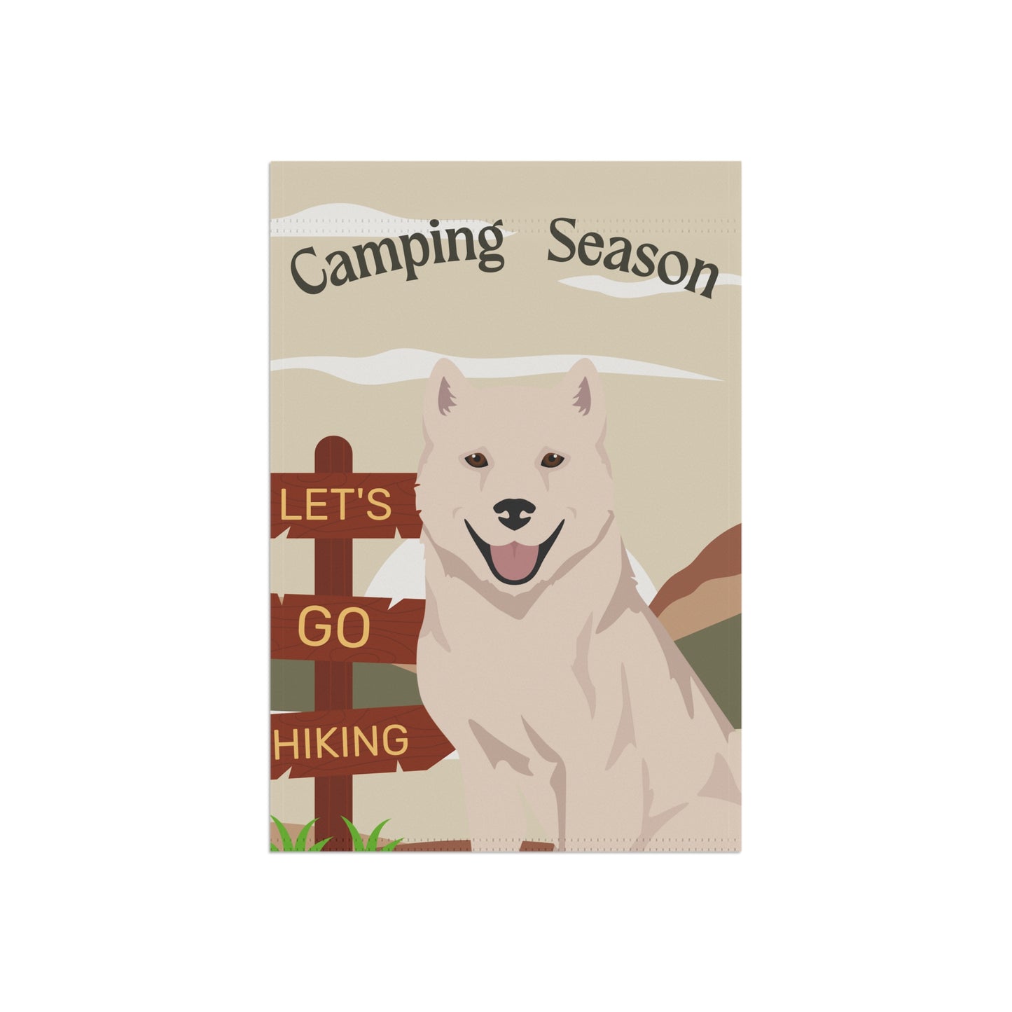 Kishu Ken Dog Camping Garden Flag