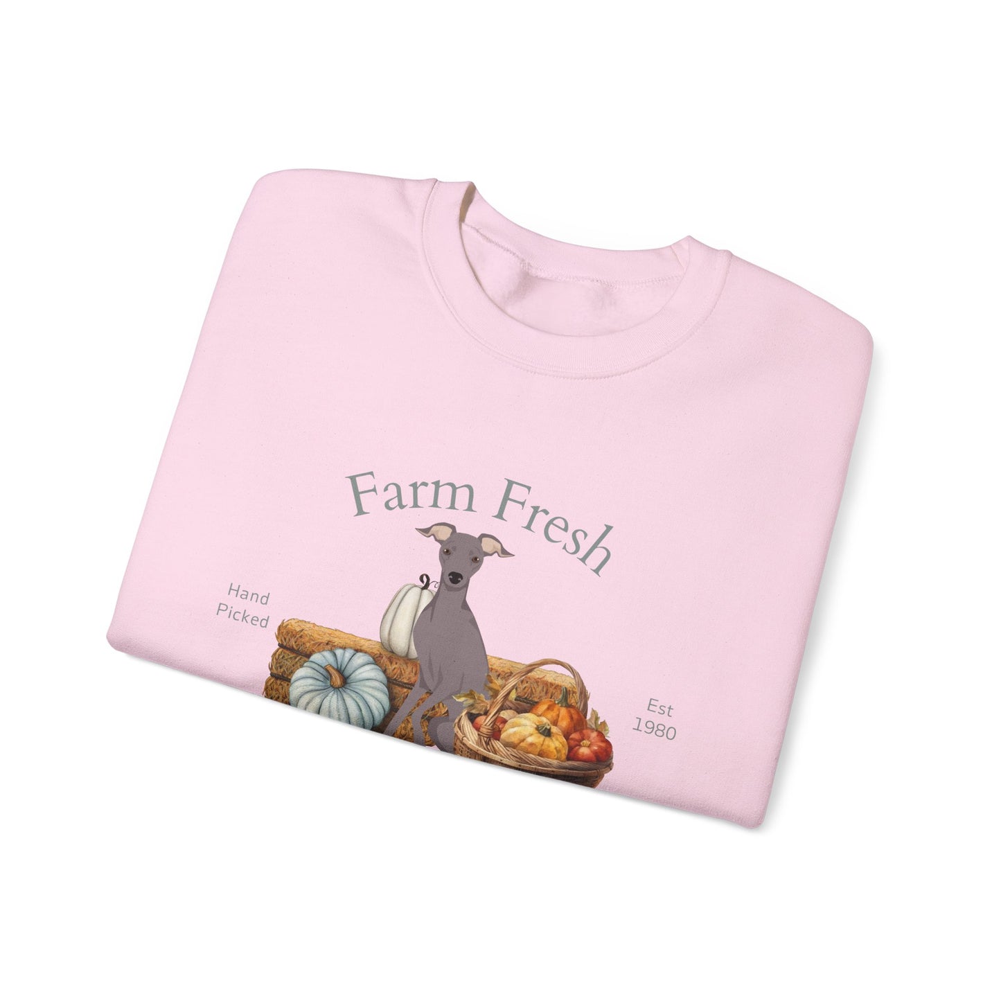Italian Greyhound Dog Fall Farm Fresh Unisex Heavy Blend Crewneck Sweatshirt