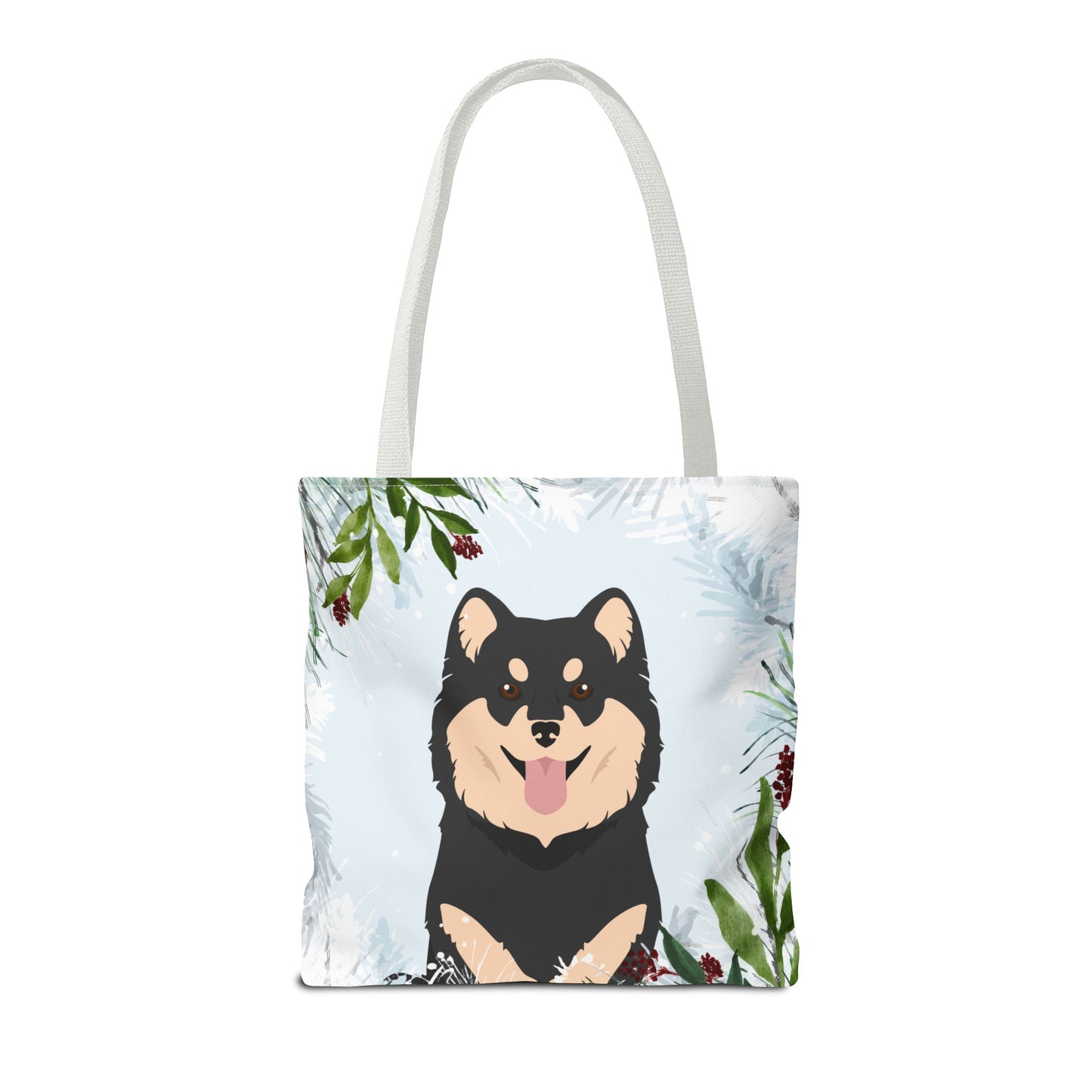 Finnish Lapphund Dog Christmas Holiday Tote Bag 16x16