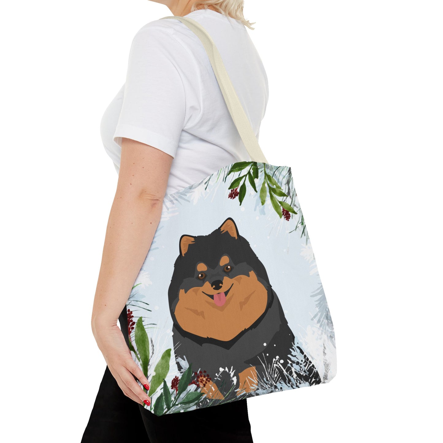 Pomeranian Dog Christmas Holiday Tote Bag 16x16