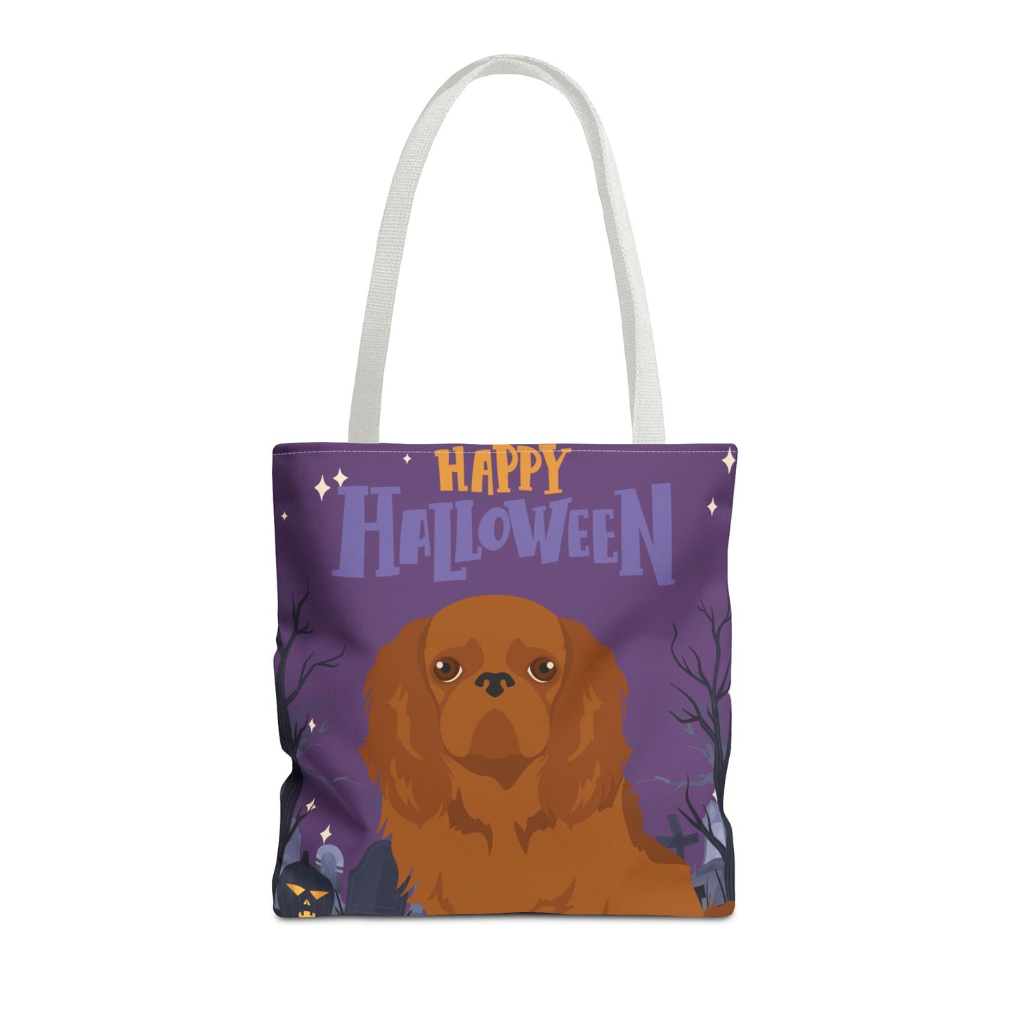 English Toy Spaniel Dog Happy Halloween Tote Bag 16x16