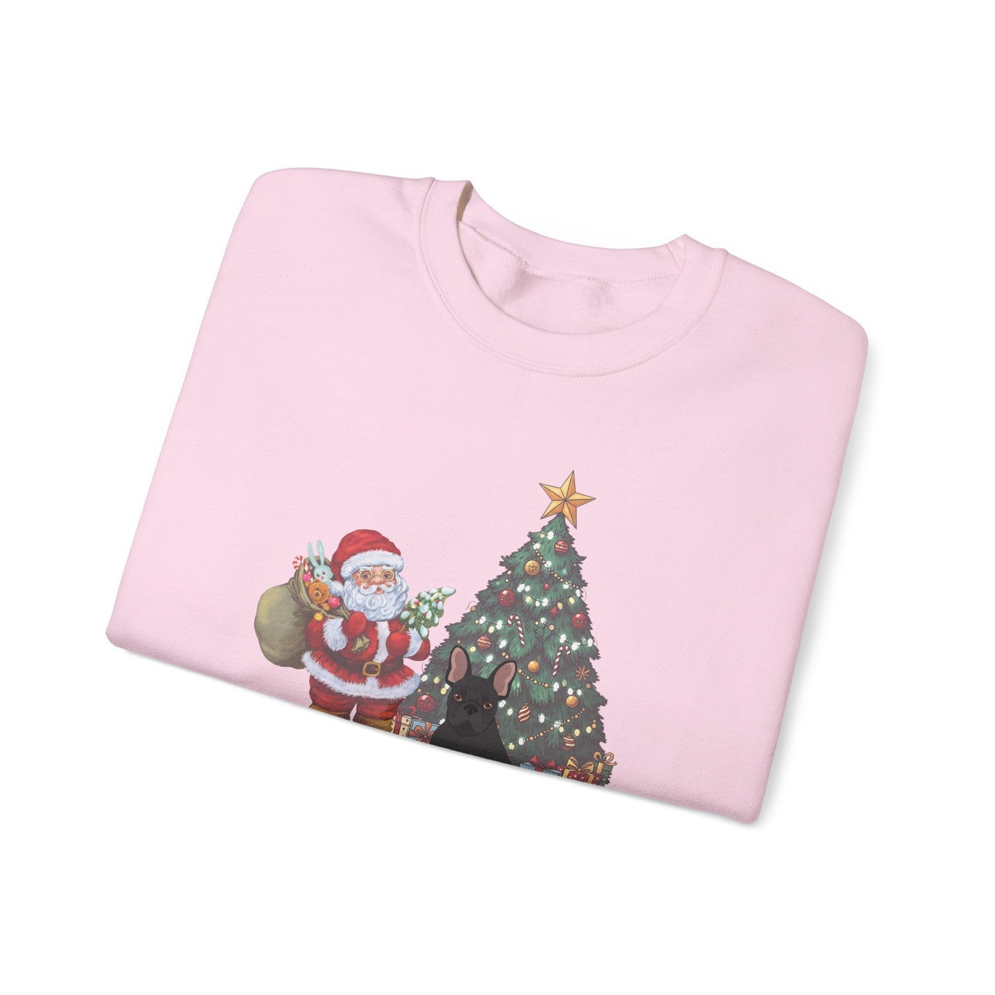 French Bulldog Dog Santa's Little Helper Unisex Heavy Blend Crewneck Sweatshirt