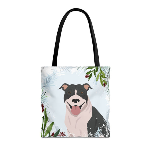 Pit Bull Dog Christmas Holiday Tote Bag 16x16