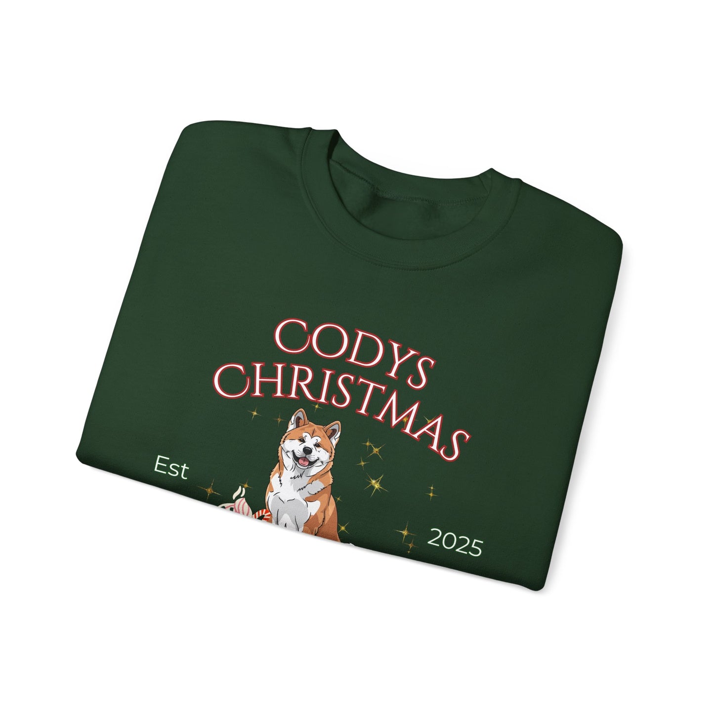 Japanese Akita Dog Christmas Social Club Unisex Heavy Blend Crewneck Sweatshirt Custom Name
