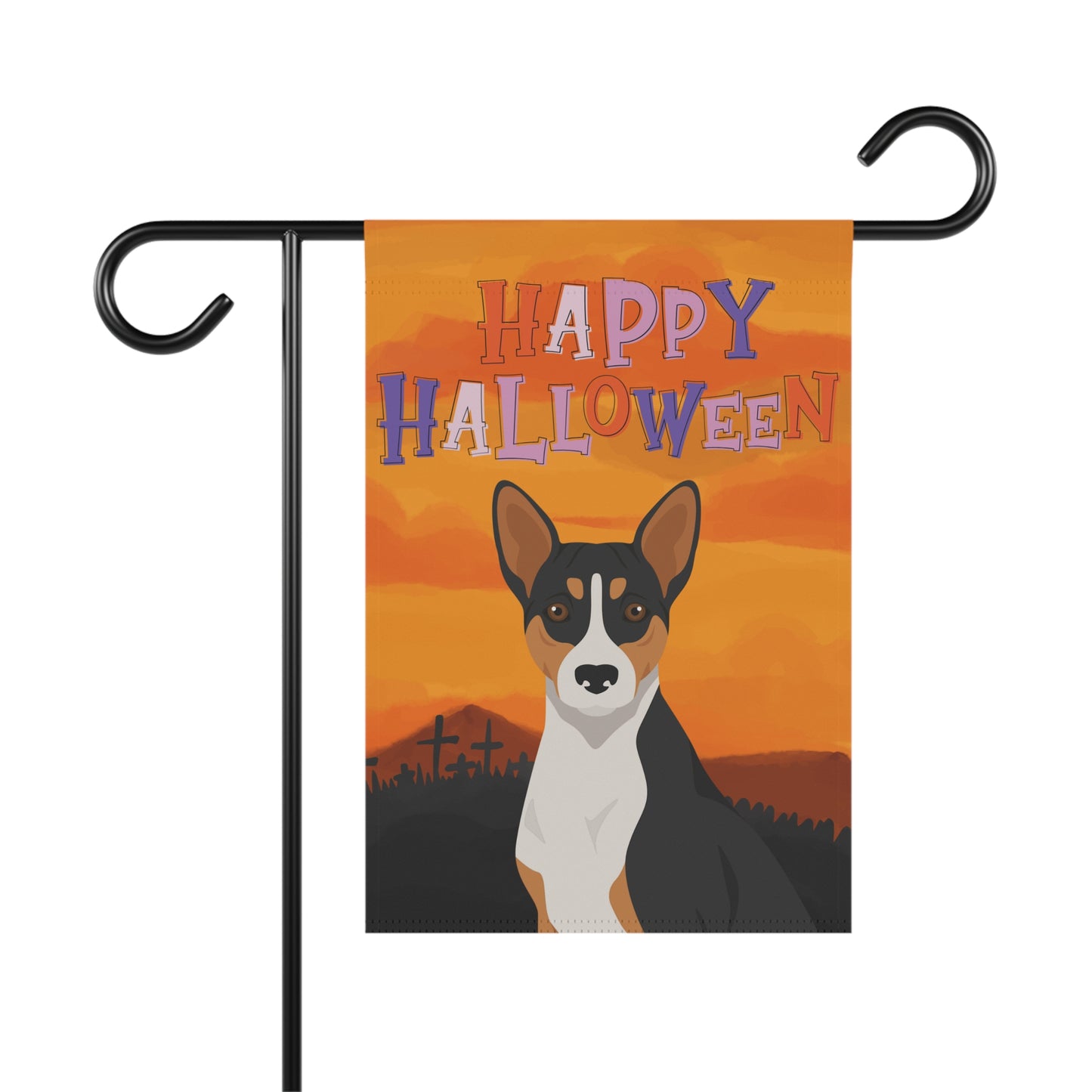 Basenji Dog Halloween Garden Flag