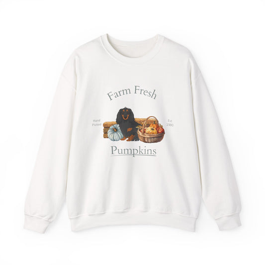 Dachshund Dog Fall Farm Fresh Unisex Heavy Blend Crewneck Sweatshirt