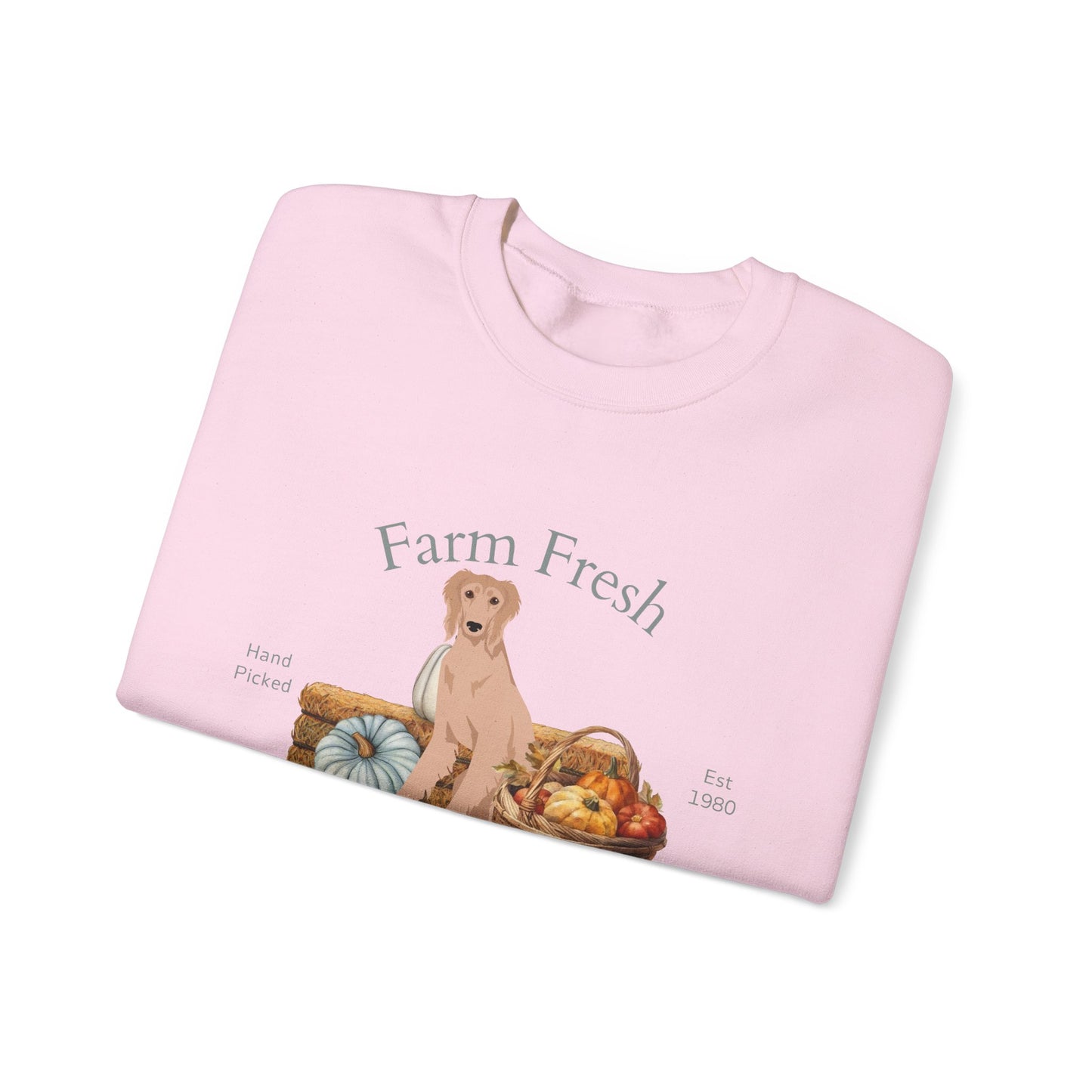 Saluki Dog Fall Farm Fresh Unisex Heavy Blend Crewneck Sweatshirt