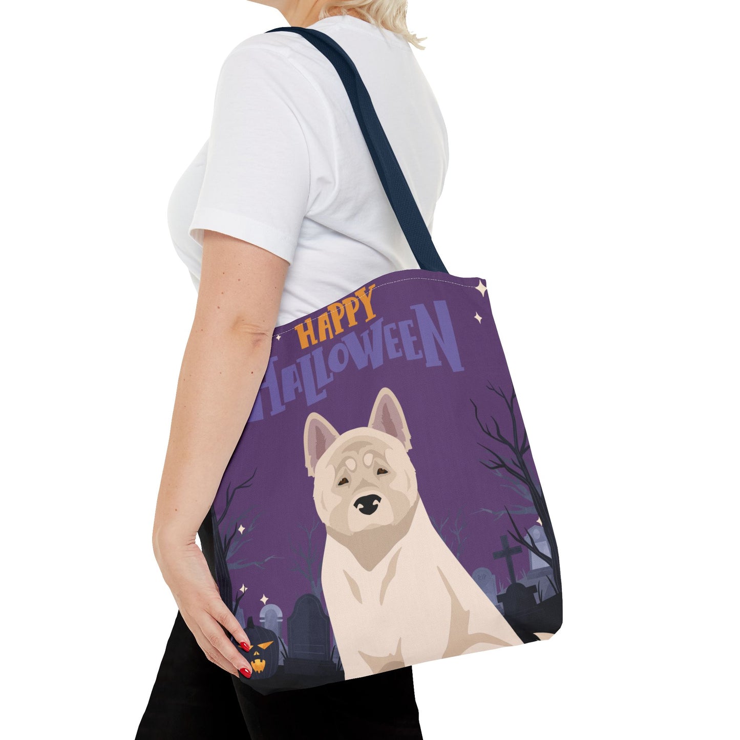 American Akita Dog Happy Halloween Tote Bag 16x16