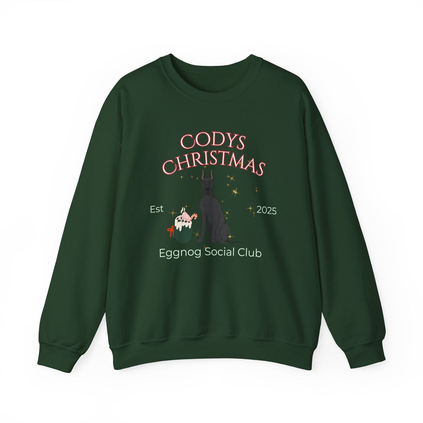 Great Dane Dog Christmas Social Club Unisex Heavy Blend Crewneck Sweatshirt Custom Name