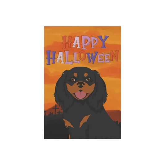 Cavalier King Charles Spaniel Dog Halloween Garden Flag
