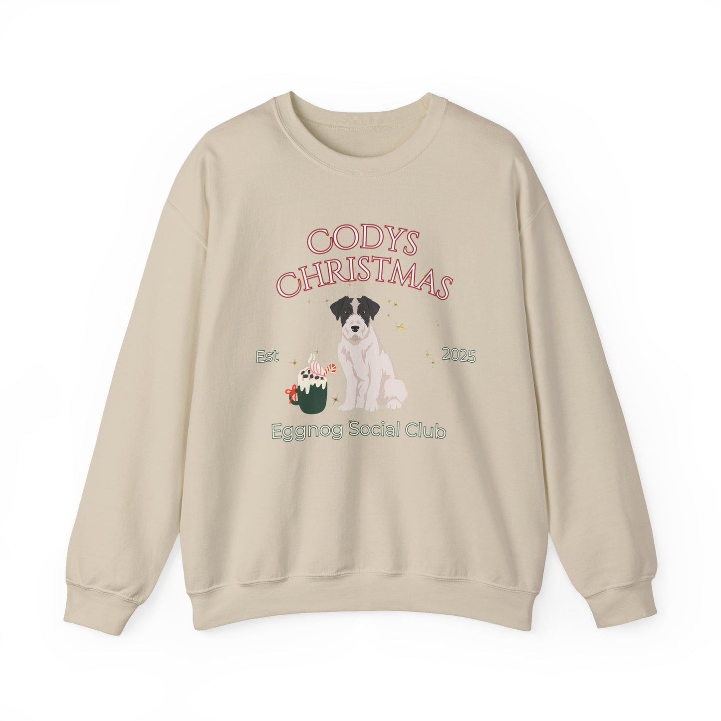 Jack Russell Terrier Dog Christmas Social Club Unisex Heavy Blend Crewneck Sweatshirt Custom Name