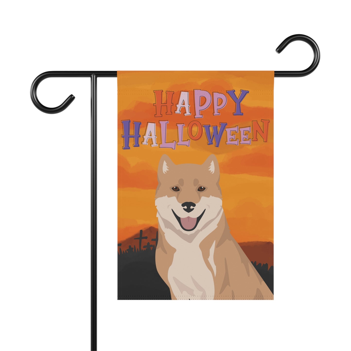 Kishu Ken Dog Halloween Garden Flag