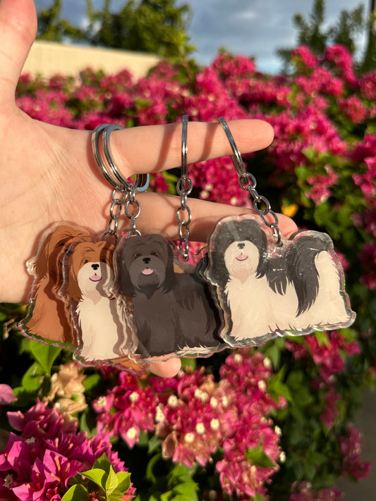 Lhasa Apso Dog 2.5in Acrylic Keychain