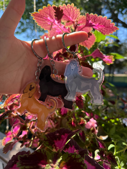 Afghan Hound Dog 2.5in Acrylic Keychain