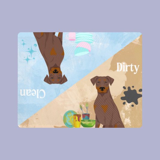 Doberman Pinscher Dog Clean & Dirty Fridge Magnet Set 3 Pack