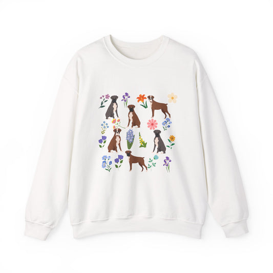 Boxer Dog Unisex Spring Cottage Core Crewneck Sweatshirt