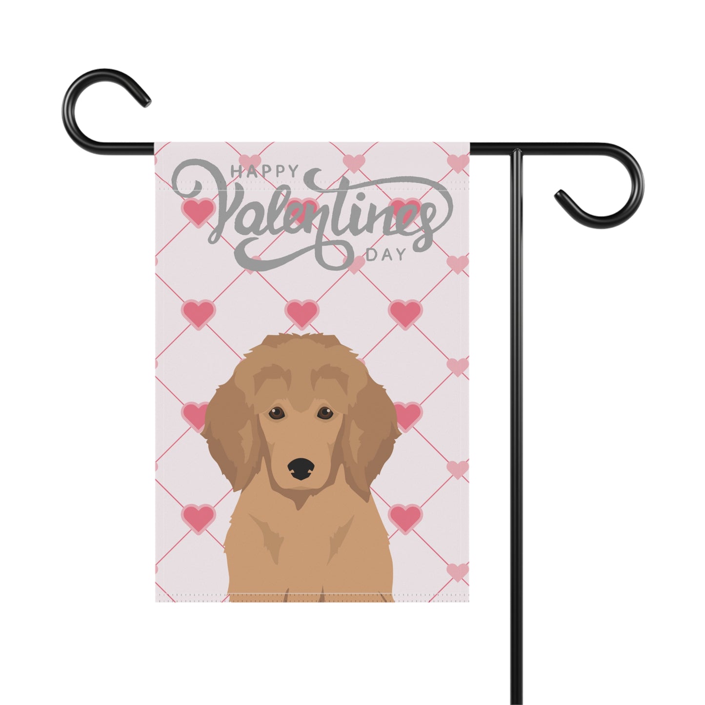 Poodle Dog Valentines Day Garden Flag
