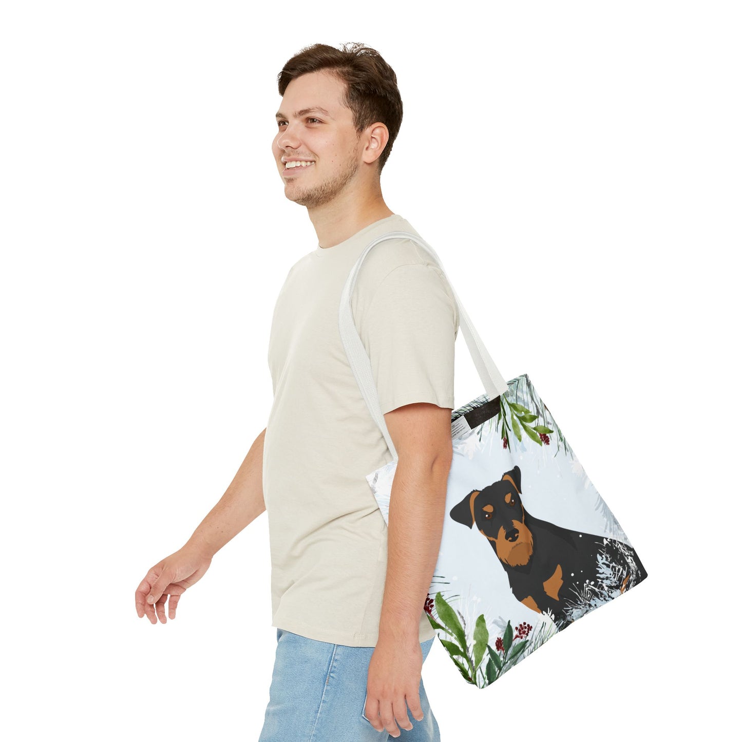 Jagdterrier Dog Christmas Holiday Tote Bag 16x16