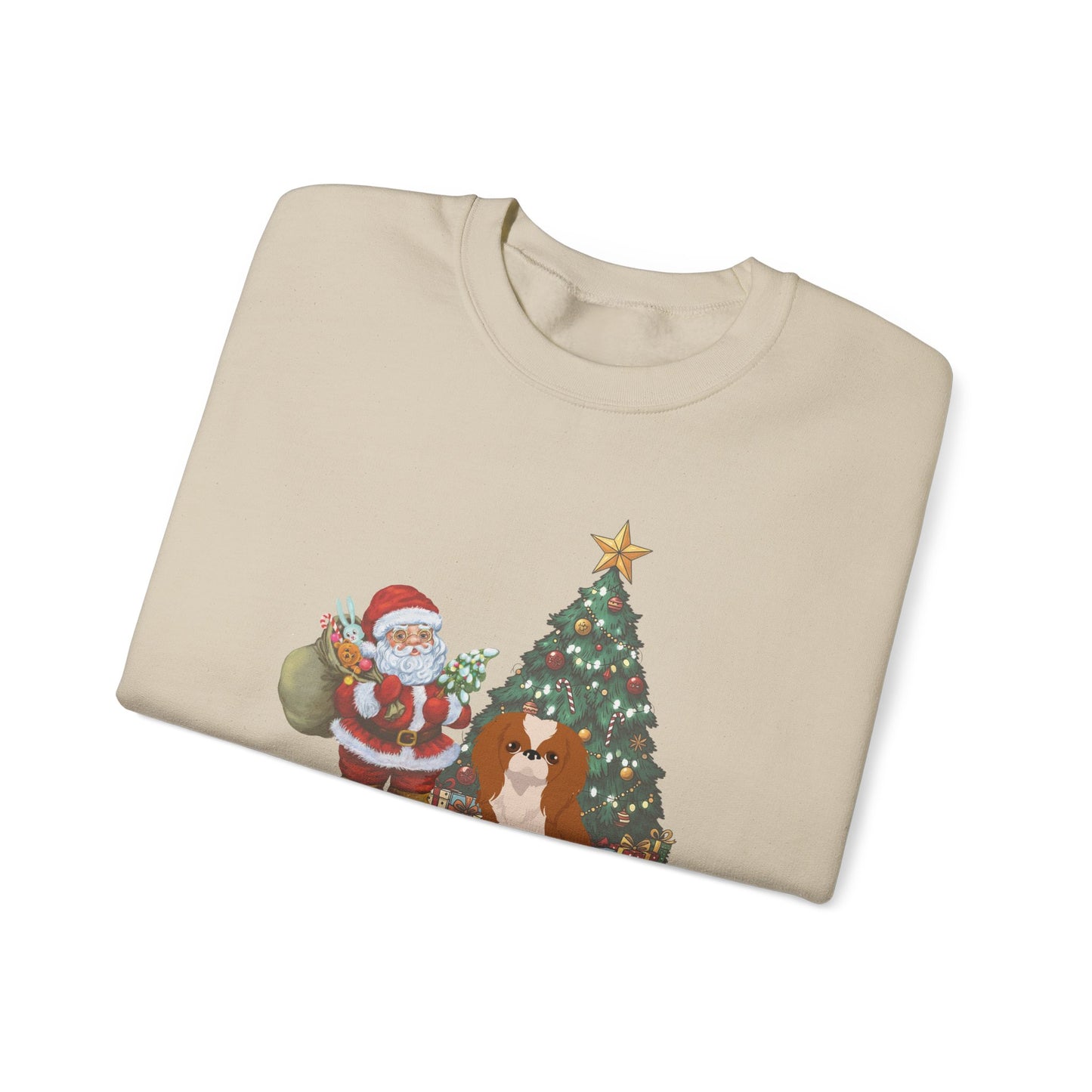 Japanese Chin Dog Santa's Little Helper Unisex Heavy Blend Crewneck Sweatshirt