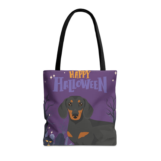 Dachshund Dog Happy Halloween Tote Bag 16x16
