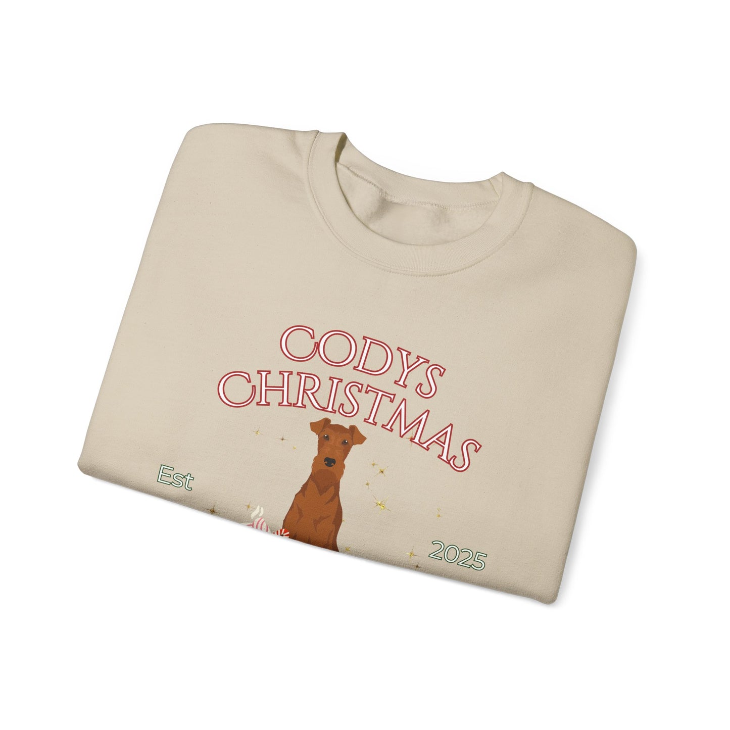 Irish Terrier Dog Christmas Social Club Unisex Heavy Blend Crewneck Sweatshirt Custom Name