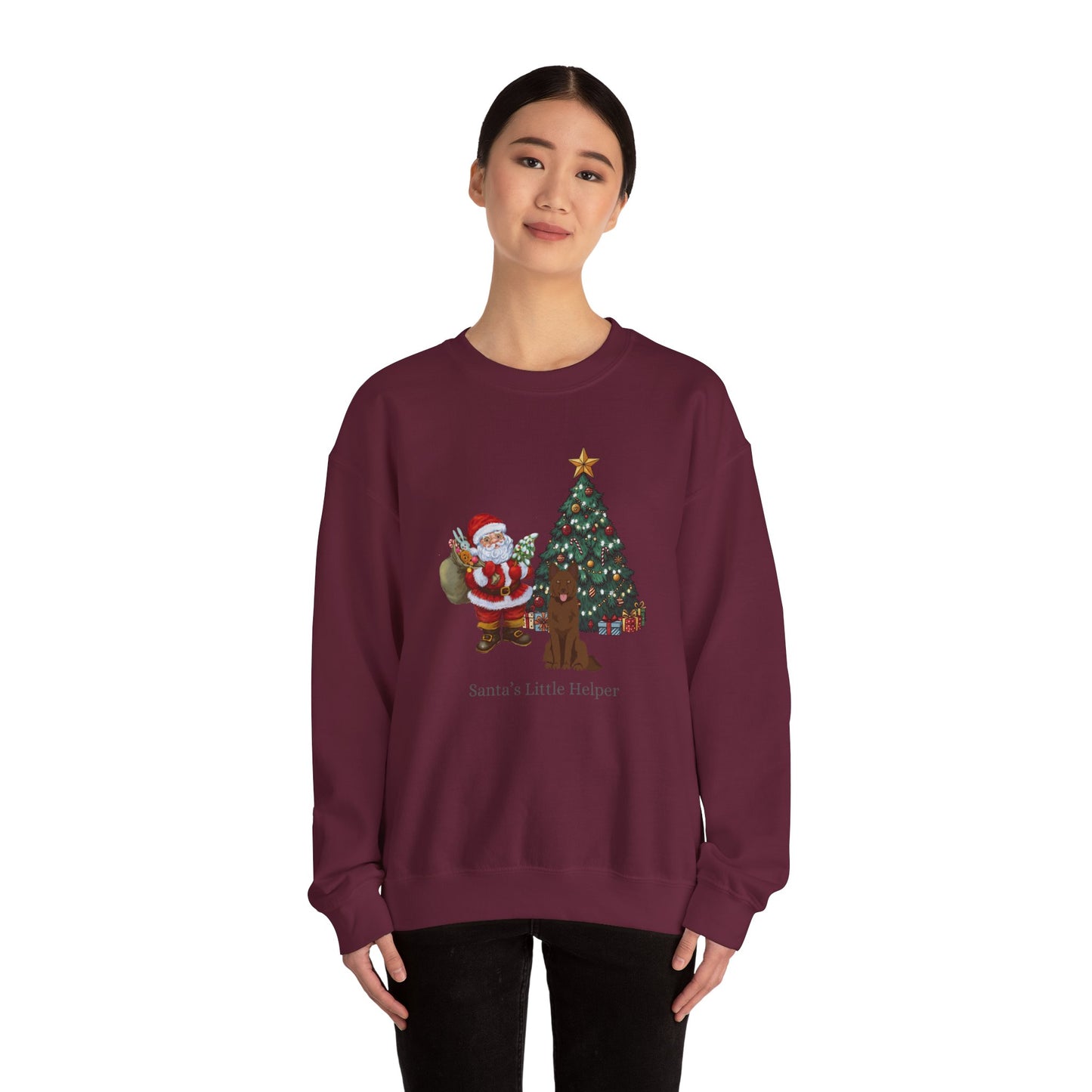 Mudi Dog Santa's Little Helper Unisex Heavy Blend Crewneck Sweatshirt