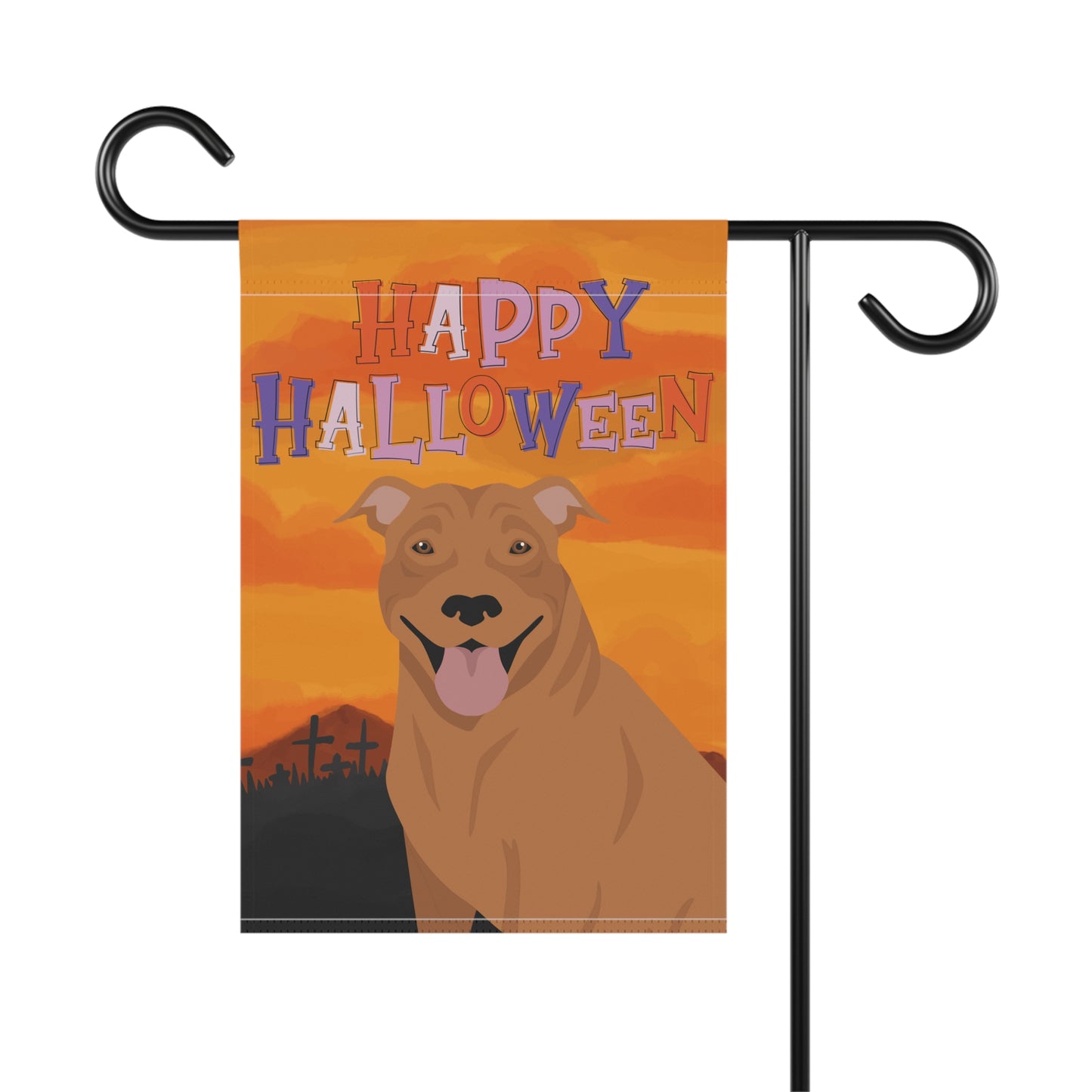 Pit Bull Dog Halloween Garden Flag