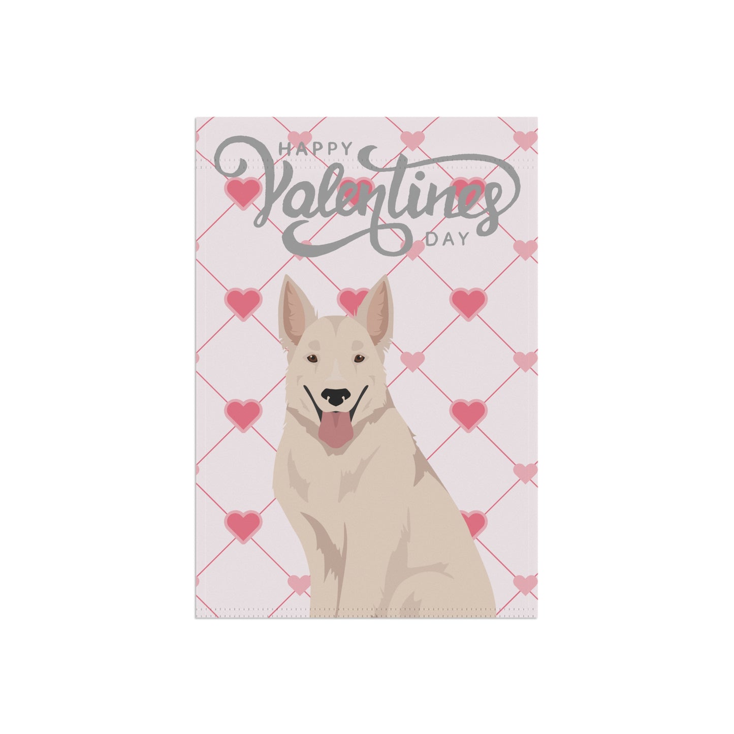 White Swiss Shepherd Dog Valentines Day Garden Flag