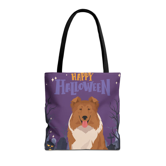 Collie Dog Happy Halloween Tote Bag 16x16