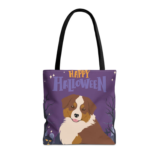Miniature American Shepherd Dog Happy Halloween Tote Bag 16x16