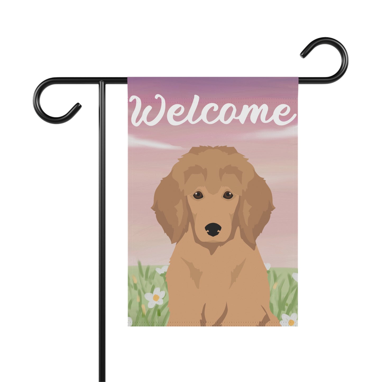 Poodle Dog Welcome Garden Flag