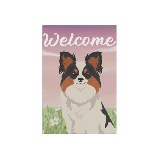 Papillon Dog Welcome Garden Flag