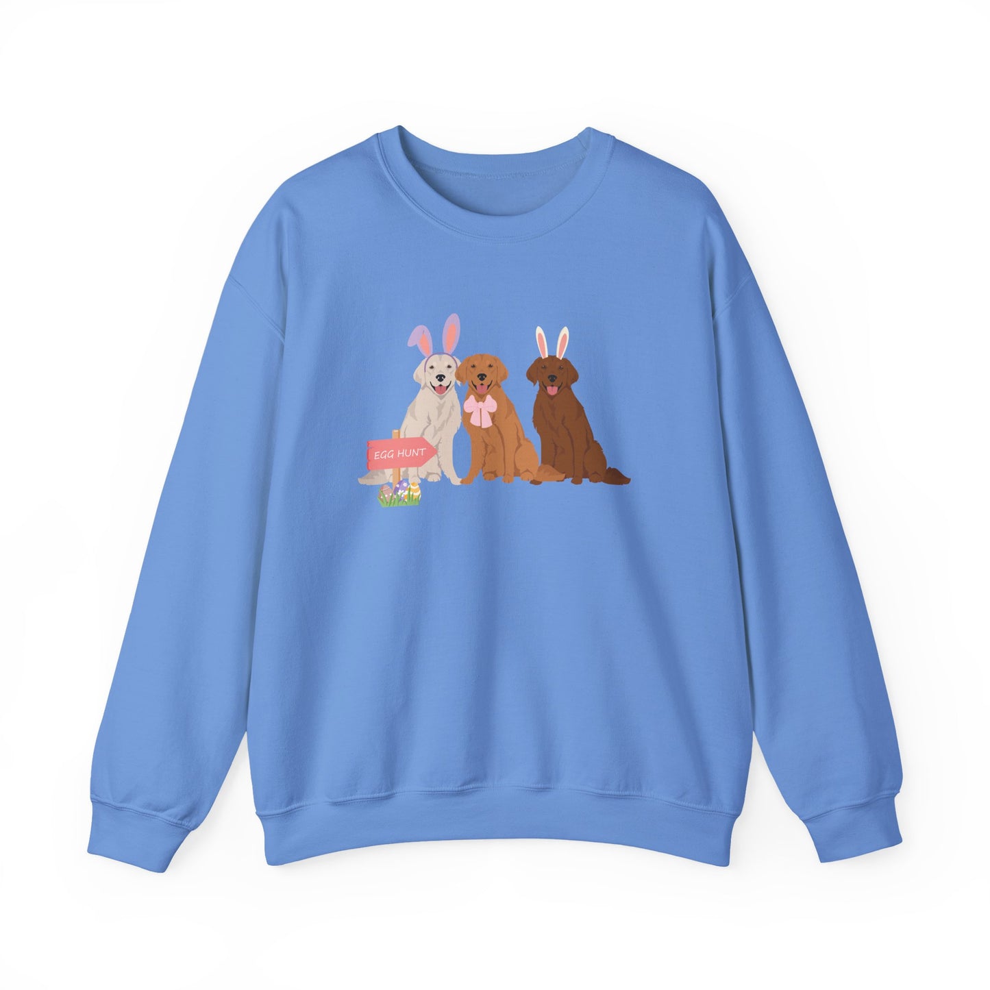 Golden Retriever Dog Easter Unisex Heavy Blend Crewneck Sweatshirt, easter, Cute Dog Mom Gift