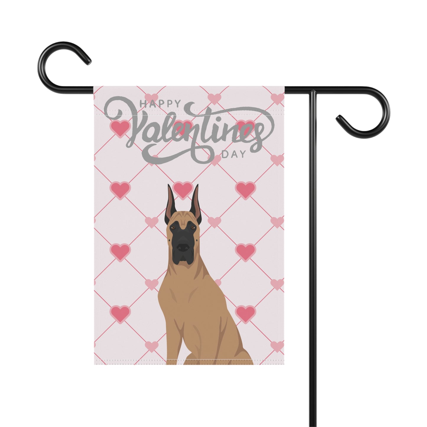 Great Dane Dog Valentines Day Garden Flag