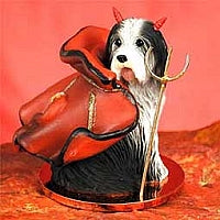 Bearded Collie Dog Devil Figurine