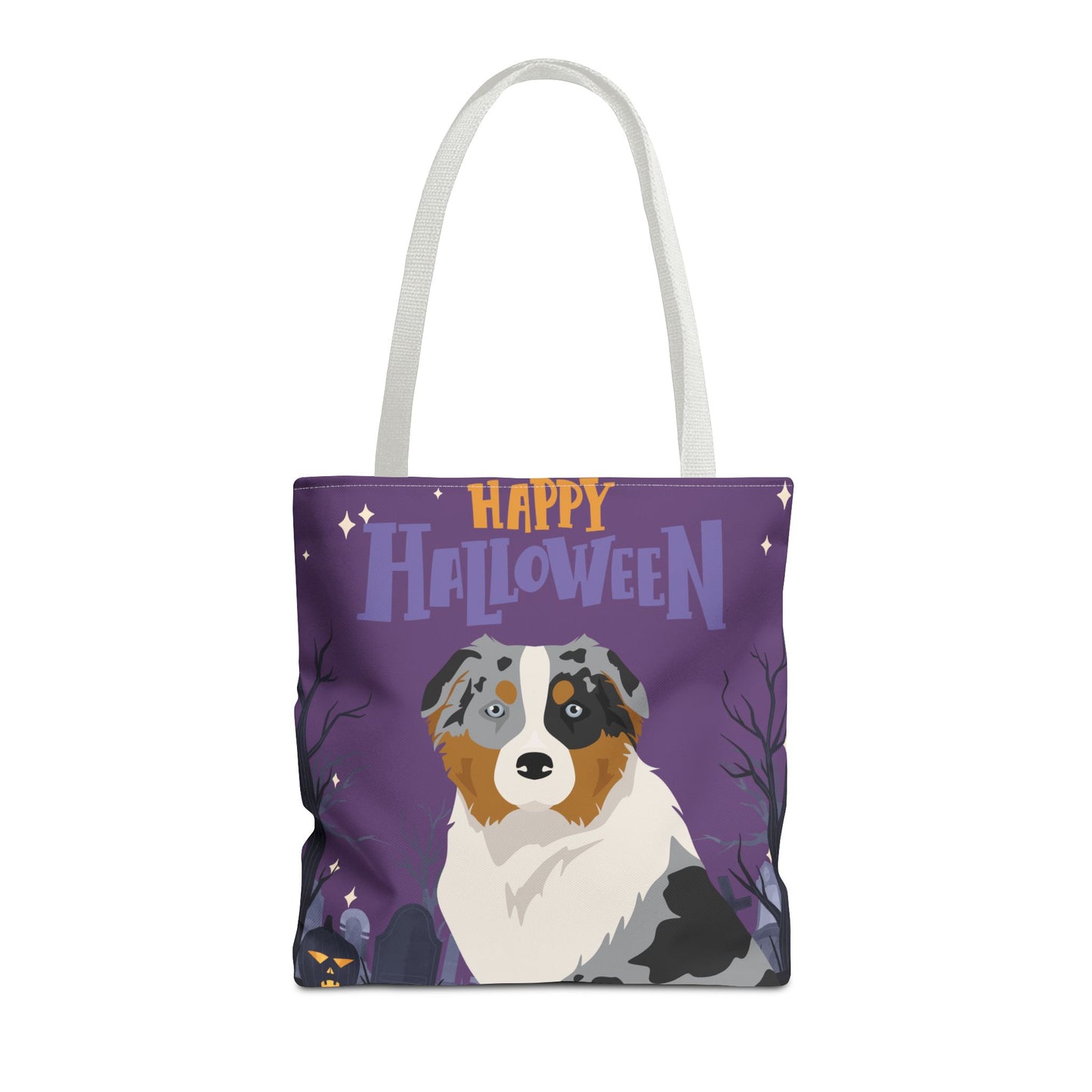 Australian Shepherd Dog Happy Halloween Tote Bag 16x16