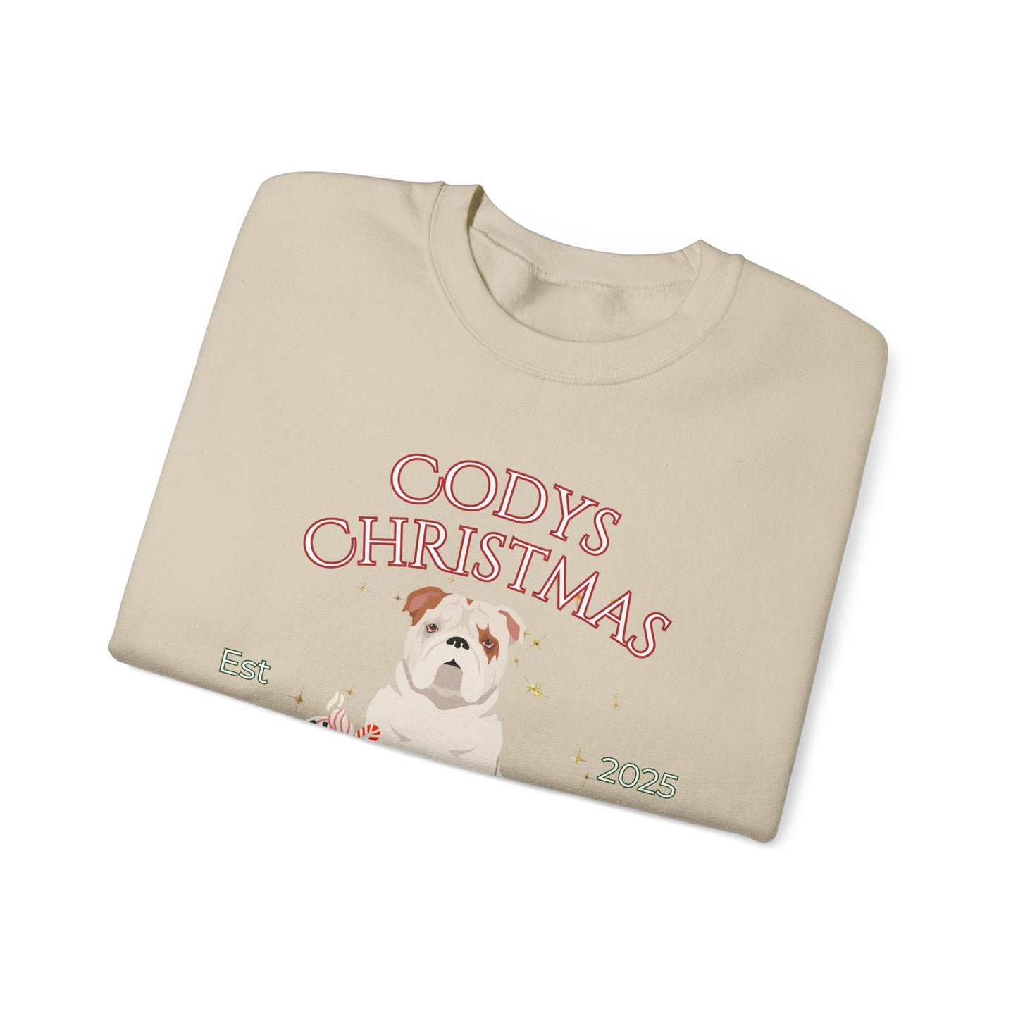 Bulldog Dog Christmas Social Club Unisex Heavy Blend Crewneck Sweatshirt Custom Name