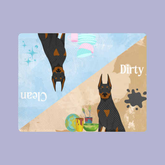 Doberman Pinscher Dog Clean & Dirty Fridge Magnet Set 3 Pack