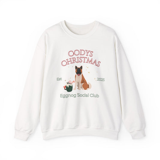 American Akita Dog Christmas Social Club Unisex Heavy Blend Crewneck Sweatshirt Custom Name